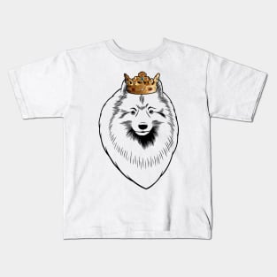 Keeshond Dog King Queen Wearing Crown Kids T-Shirt